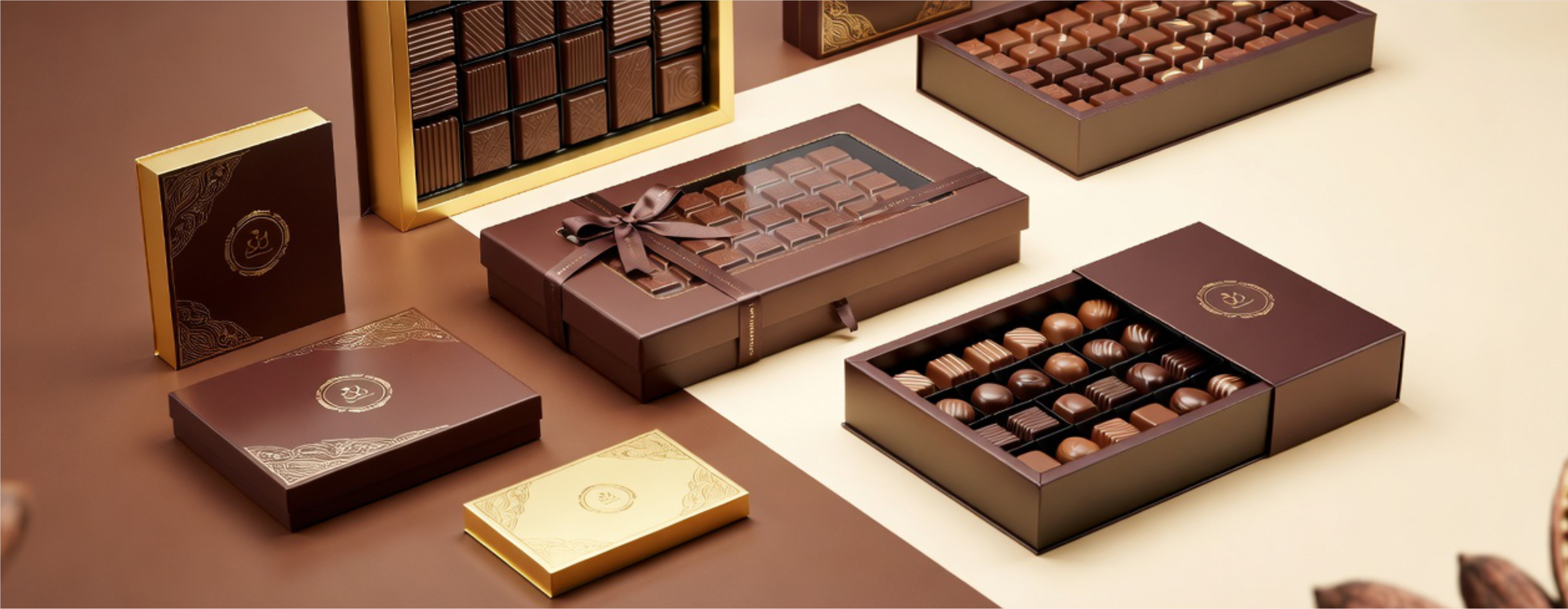 Parbhat Packaging banner on chocolate box page