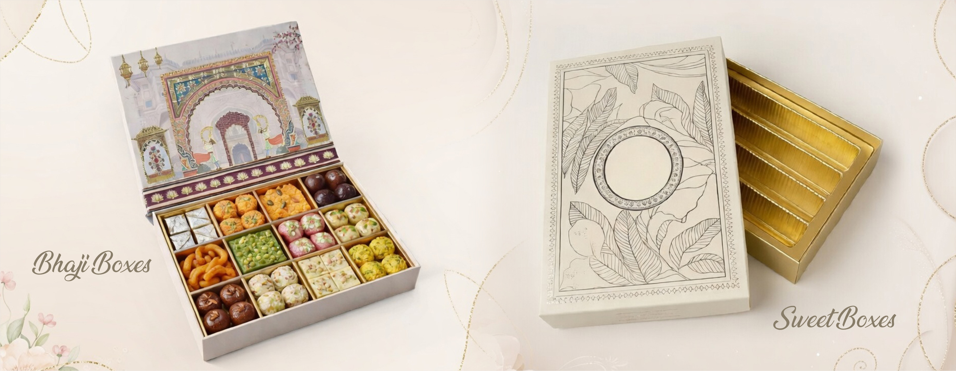 Parbhat Packaging banner on sweet box page